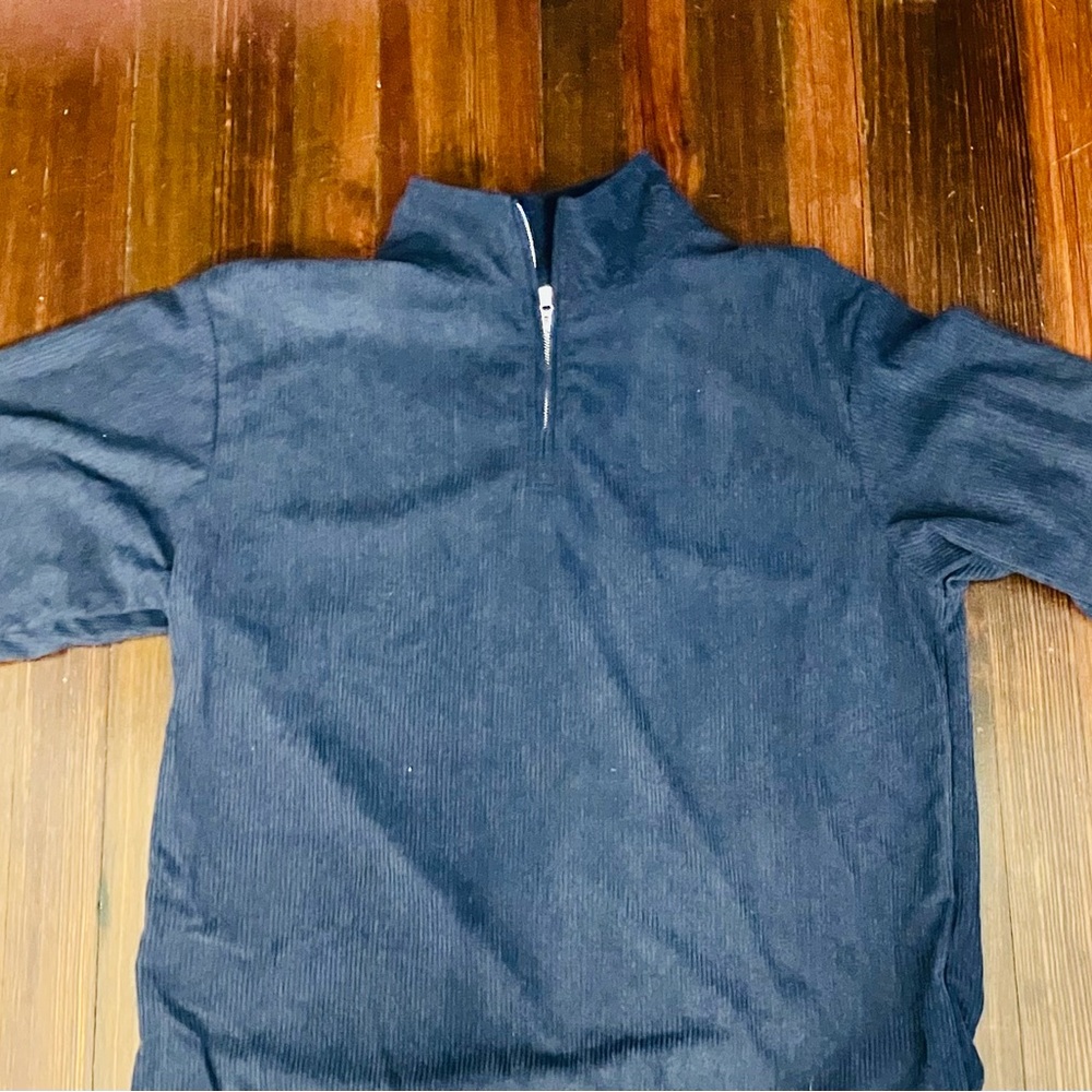 Walker & Grey Men’s Navy Medium/large Quarter-Zip Pullover Sweater.